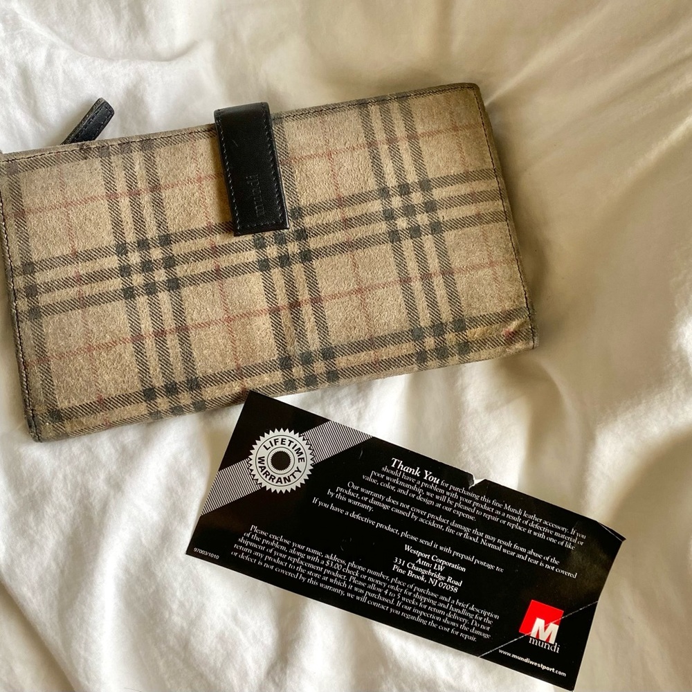 Mundi Plaid Leather Wallet